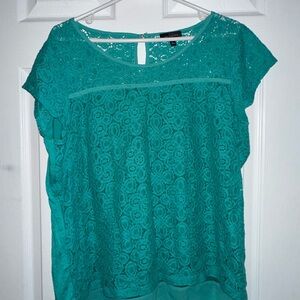 The Limited Green Boxy Blouse with Relaxed Fit